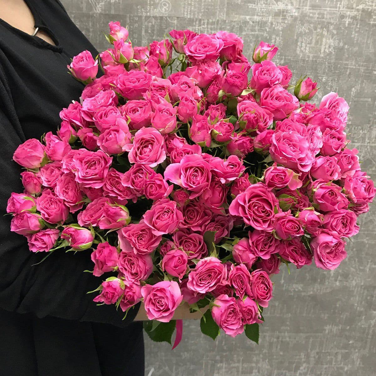 Кустовые розы (50см) розовые