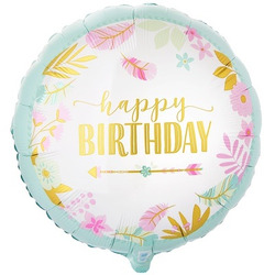 Шар с гелием фольгированный, ‘Happy Birthday’, 45см (199)