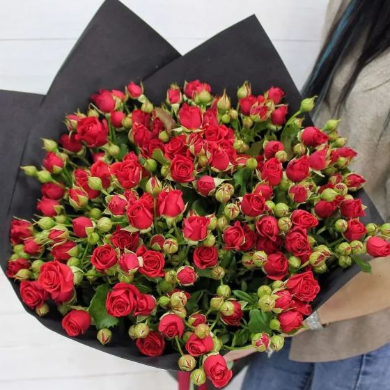 Кустовые розы (50см) красные