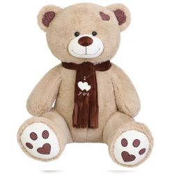 Игрушка Медведь Тони с коричневым шарфом, кофейный 150 см (212)