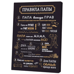 Картина 'Правила Папы' черная